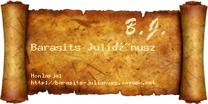 Barasits Juliánusz névjegykártya